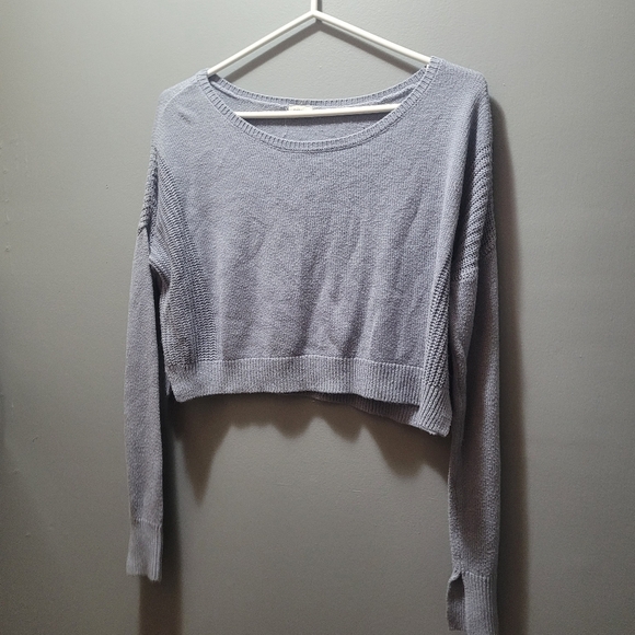 Garage Pale Blue Cropped Long Sleeve Top M - Picture 1 of 6